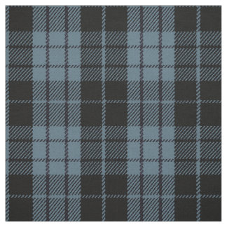 Artic blue grey, black/blue stripe plaid fabric