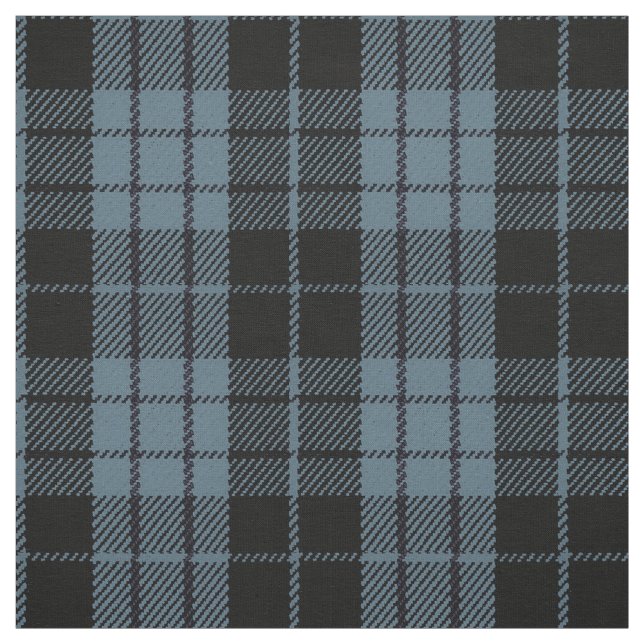 Artic blue grey, black/blue stripe plaid fabric (Swatch)