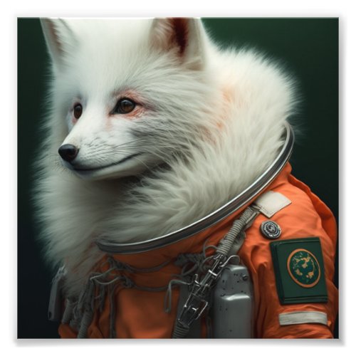 Artic Fox Astronaut Photo Print