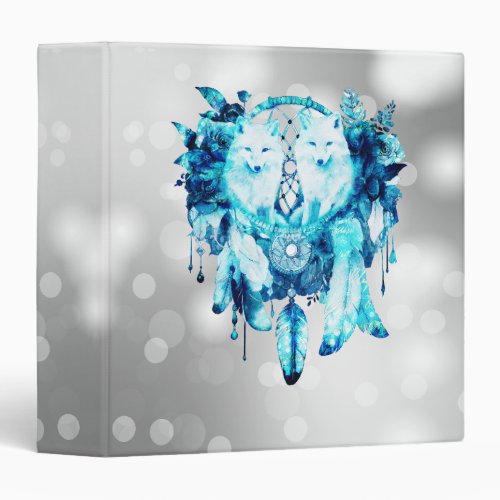 Artic Fox Dreamcatcher Ice Blue Floral 3 Ring Binder