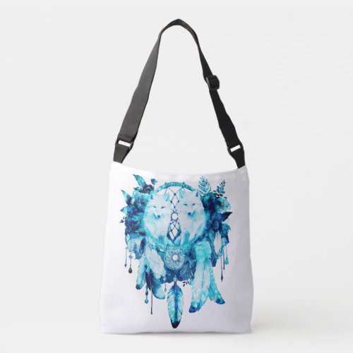 Artic Fox Dreamcatcher Ice Blue Floral Crossbody Bag