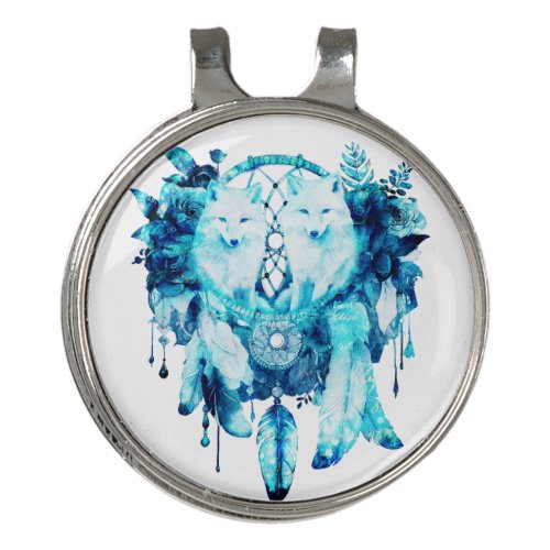 Artic Fox Dreamcatcher Ice Blue Floral Golf Hat Clip