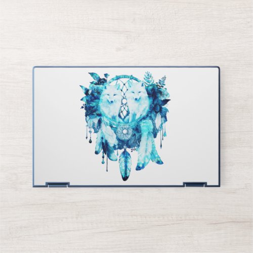 Artic Fox Dreamcatcher Ice Blue Floral HP Laptop Skin