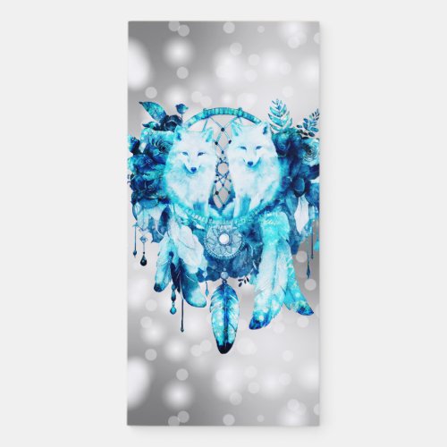 Artic Fox Dreamcatcher Ice Blue Floral Magnetic Notepad