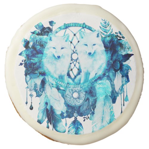 Artic Fox Dreamcatcher Ice Blue Floral Sugar Cookie