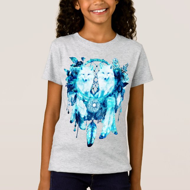 Artic Fox Dreamcatcher Ice Blue Floral T-Shirt (Front)
