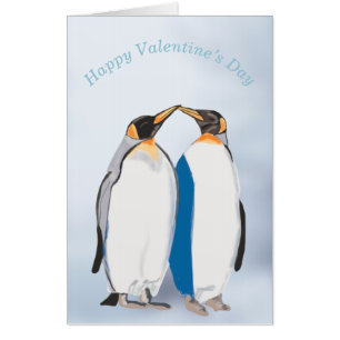Artic King Penguin Editable Valentine’s Card