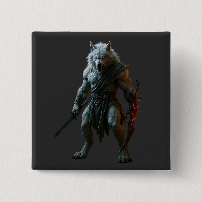 Artic Werewolf Button (Front)