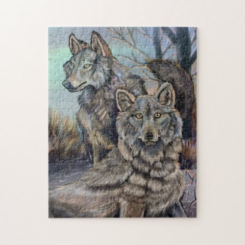 Artic Wolves Wintery Jigsaw Puzzle