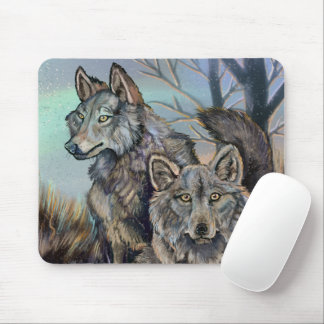 Artic Wolves Wintery Mouse Pad