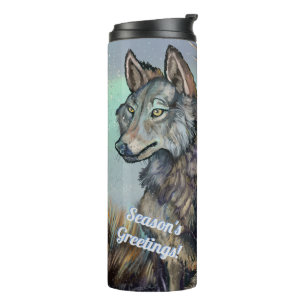 Artic Wolves Wintery   Thermal Tumbler