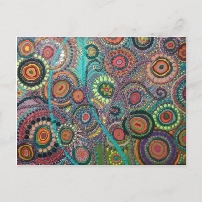 Artichicks art on a postcard (Peacock) (Front)