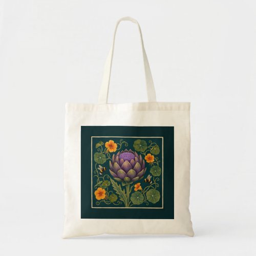 Artichoke Bumblebee Market Garden Canvas Tote Bag