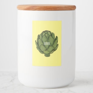 Artichoke cartoon illustration  food label