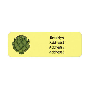 Artichoke cartoon illustration label