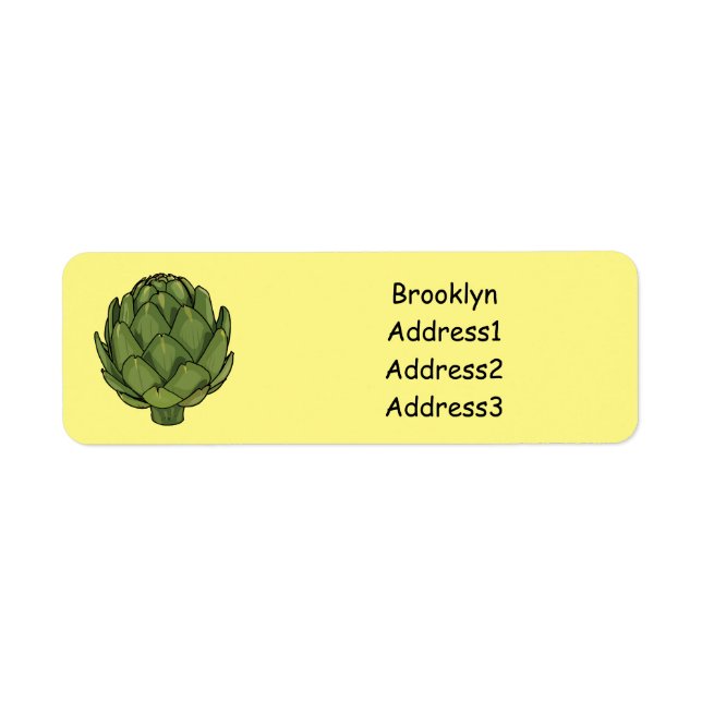 Artichoke cartoon illustration label (Front)