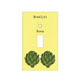Artichoke cartoon illustration light switch cover