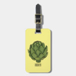 Artichoke cartoon illustration luggage tag