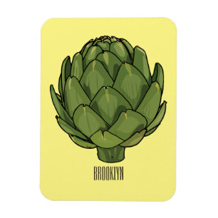 Artichoke cartoon illustration magnet