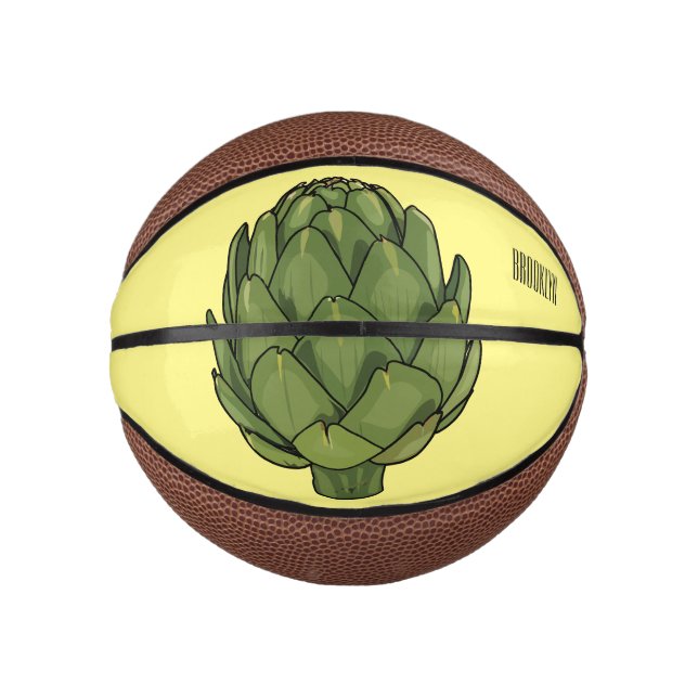 Artichoke cartoon illustration  mini basketball (Front)