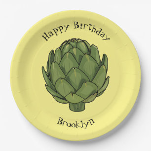 Artichoke cartoon illustration paper plates