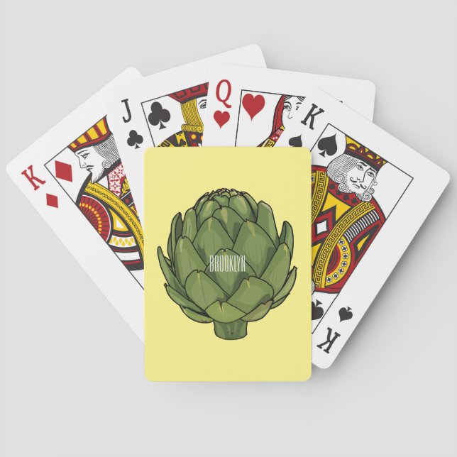 Artichoke cartoon illustration  poker cards (Back)