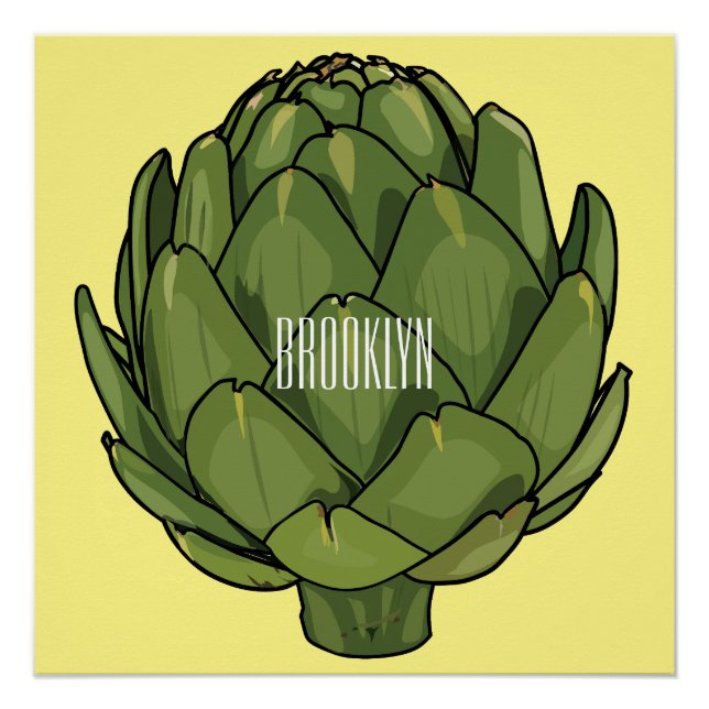 Artichoke cartoon illustration  poster (Front)