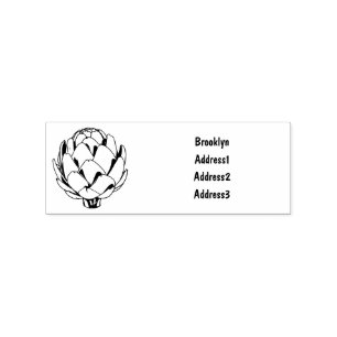Artichoke cartoon illustration rubber stamp
