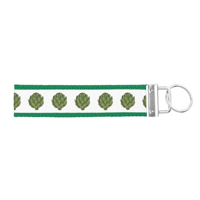 Artichoke cartoon illustration  wrist keychain (Keys on Right)