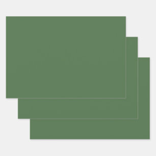 Artichoke green (solid color) wrapping paper sheets