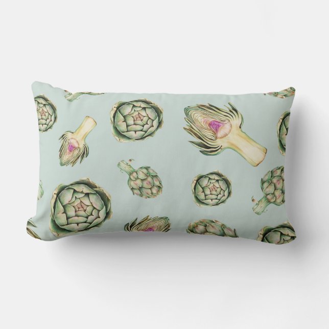 Artichoke Pattern Lumbar Pillow (Front)