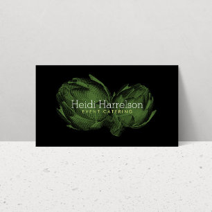 Artichoke Screen Print Catering Green/Black Business Card