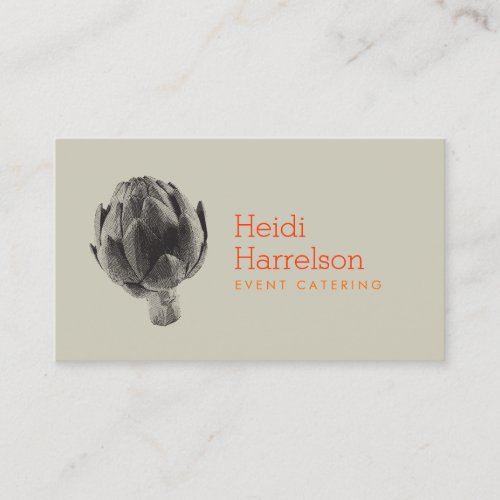 Artichoke Screen Print Catering Logo BlackTan Business Card