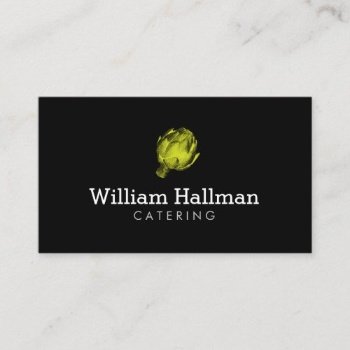 Artichoke Screen Print Catering Logo GreenBlack Business Card