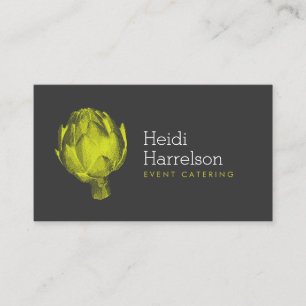 Artichoke Screen Print Catering Logo Green/Gray Business Card