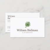 Artichoke Screen Print Catering Logo Green/White Business Card (Front/Back)
