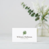 Artichoke Screen Print Catering Logo Green/White Business Card (Standing Front)
