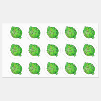 Artichoke Sticker Sheet Watercolor Art