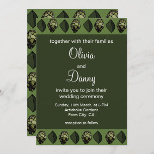 Artichoke Vegetable Plant Botanical Wedding Invitation