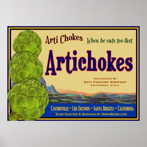 Artichoke Vintage Vegetable Art Print