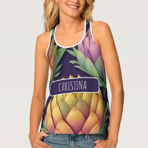 Artichoke Whimsical Colorful Personalized Pattern Tank Top