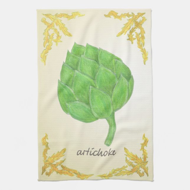 artichoke with leaves classic design towel (Vertical)