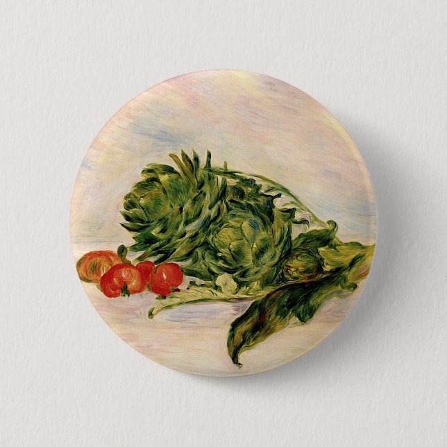 Artichokes and Tomatoes Button (Front)