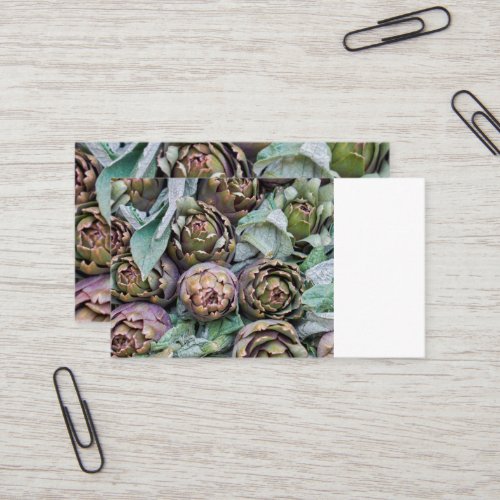 artichokes at market business card