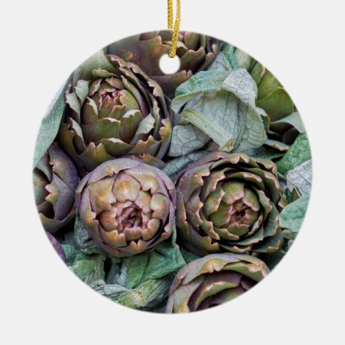 artichokes at market  ceramic ornament