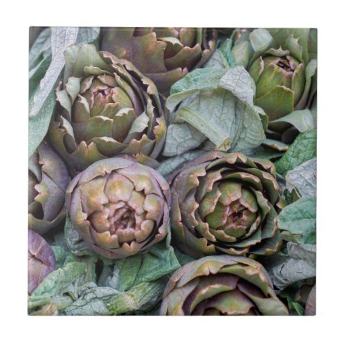 artichokes at market  ceramic tile