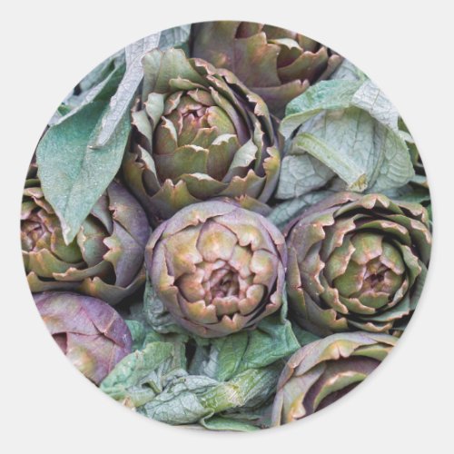 artichokes at market classic round sticker