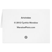 Artichokes by Cynthia Wenslow Cards (Back Horizontal)