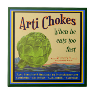 Artichokes Vintage Crate Art Tile
