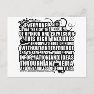 Article 19 Quote (B&W) Postcard